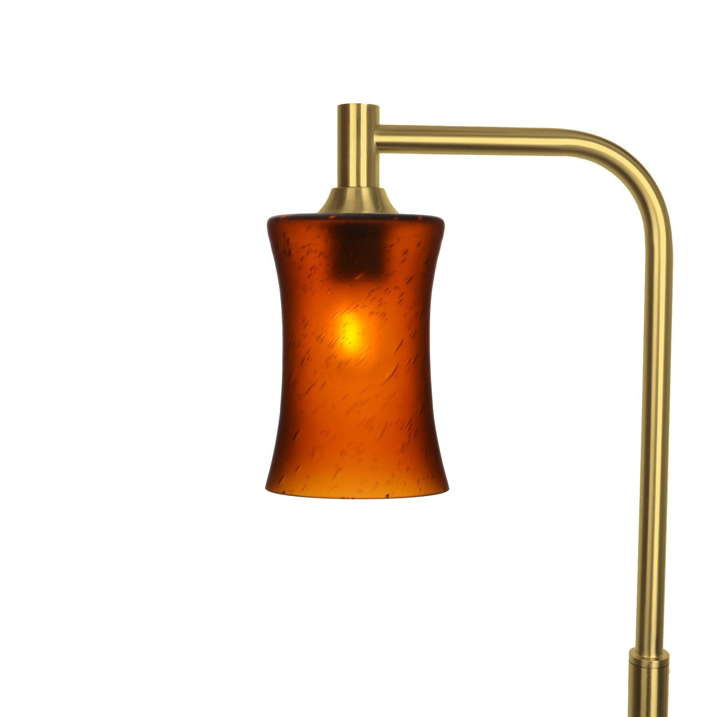 818 Floor Lamp-Glass-Bicycle Glass Co-Celestial-Golden Amber-Polished Brass-Bicycle Glass Co