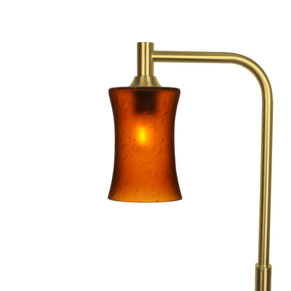 818 Floor Lamp-Glass-Bicycle Glass Co-Celestial-Golden Amber-Polished Brass-Bicycle Glass Co