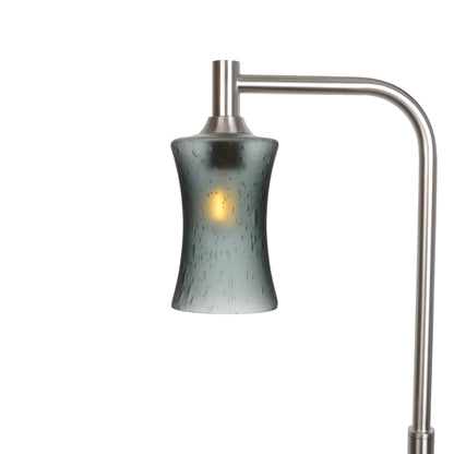 818 Floor Lamp-Glass-Bicycle Glass Co-Celestial-Slate Gray-Brushed Nickel-Bicycle Glass Co