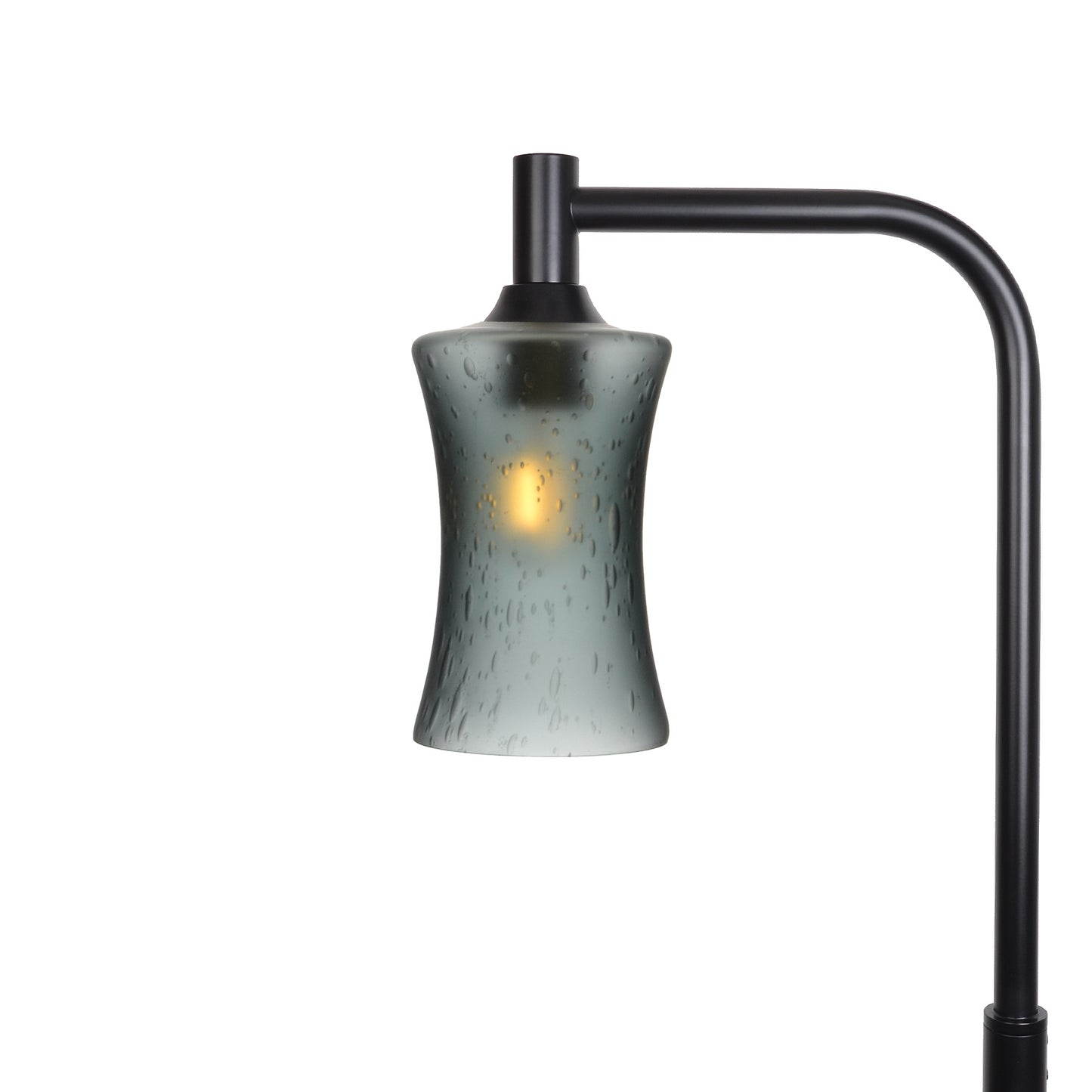 818 Floor Lamp-Glass-Bicycle Glass Co-Celestial-Slate Gray-Matte Black-Bicycle Glass Co