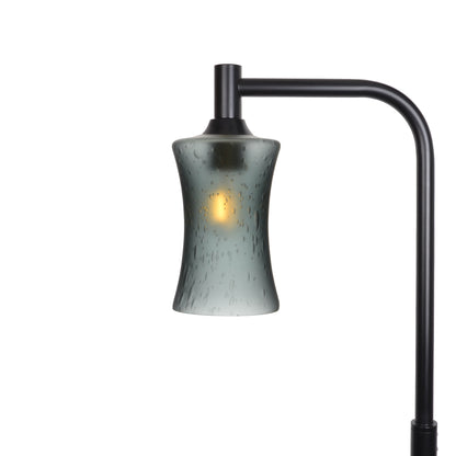 818 Floor Lamp-Glass-Bicycle Glass Co-Celestial-Slate Gray-Matte Black-Bicycle Glass Co