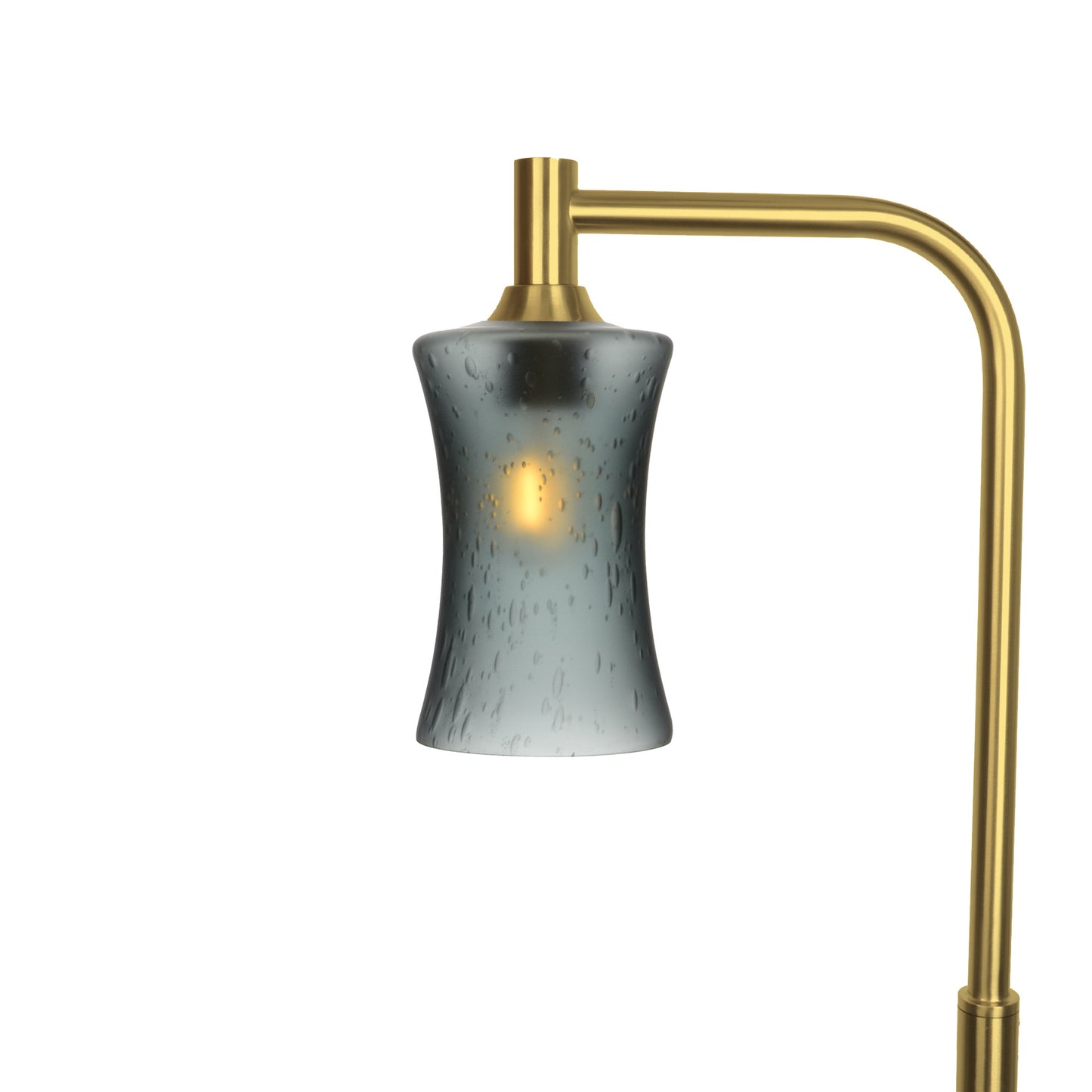 818 Floor Lamp-Glass-Bicycle Glass Co-Celestial-Slate Gray-Polished Brass-Bicycle Glass Co
