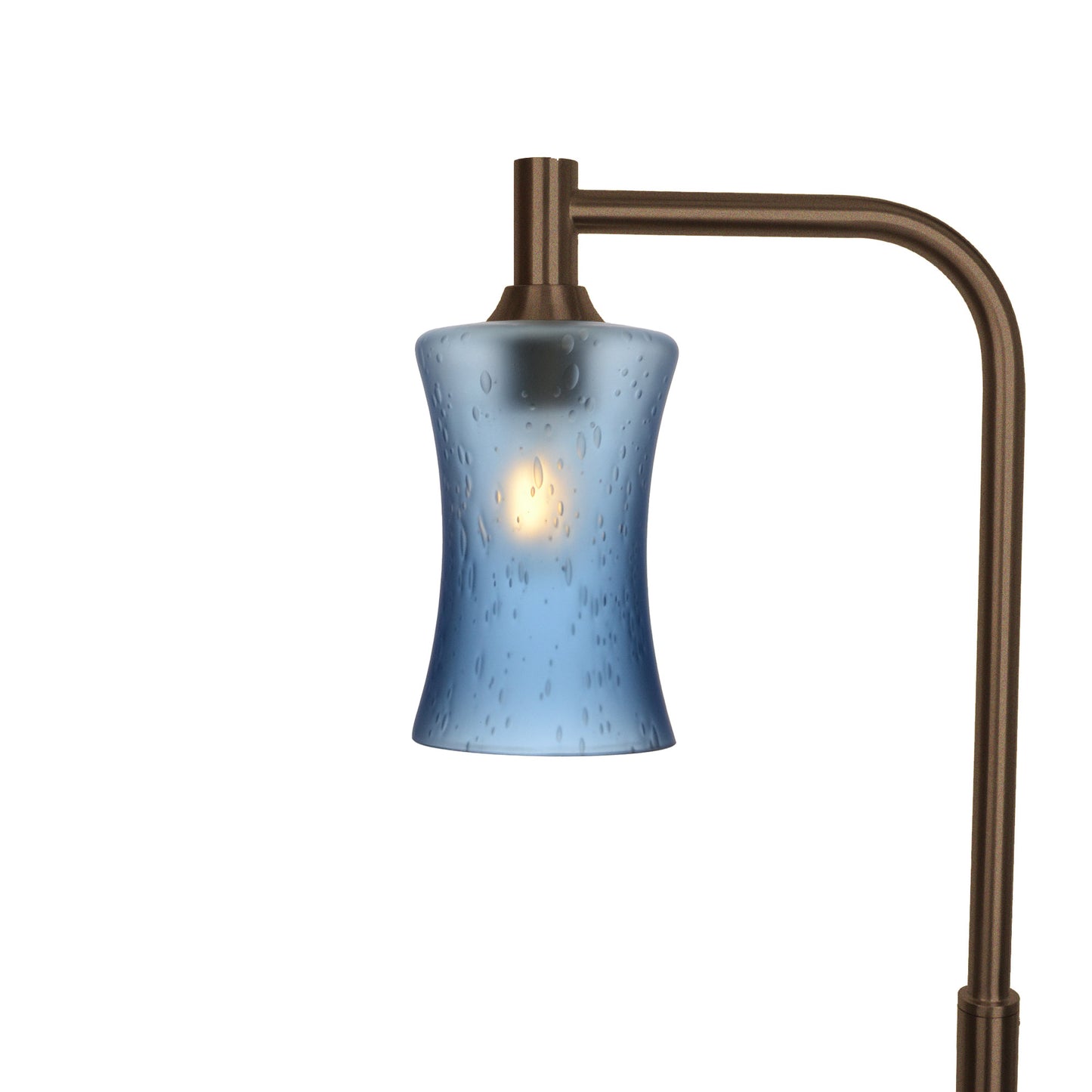 818 Floor Lamp-Glass-Bicycle Glass Co-Celestial-Steel Blue-Antique Bronze-Bicycle Glass Co