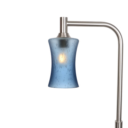 818 Floor Lamp-Glass-Bicycle Glass Co-Celestial-Steel Blue-Brushed Nickel-Bicycle Glass Co