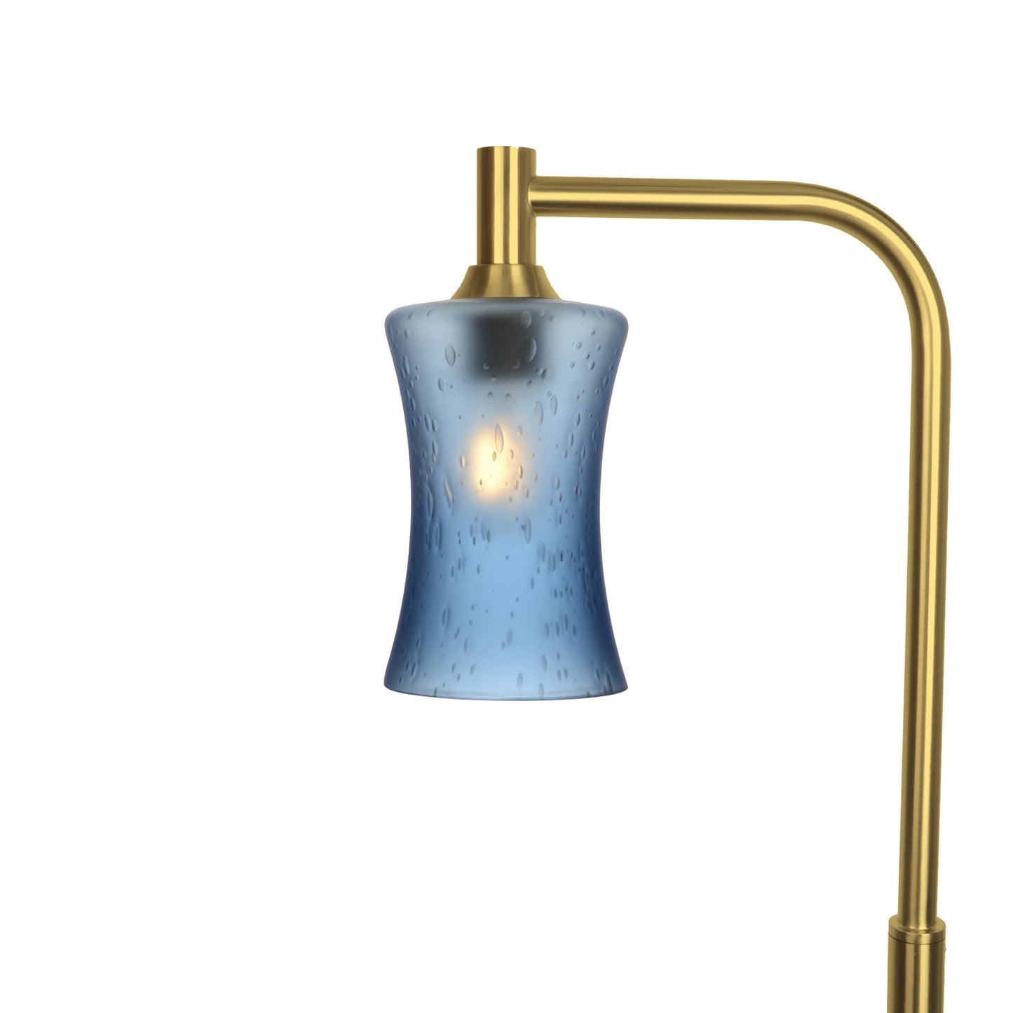 818 Floor Lamp-Glass-Bicycle Glass Co-Celestial-Steel Blue-Polished Brass-Bicycle Glass Co