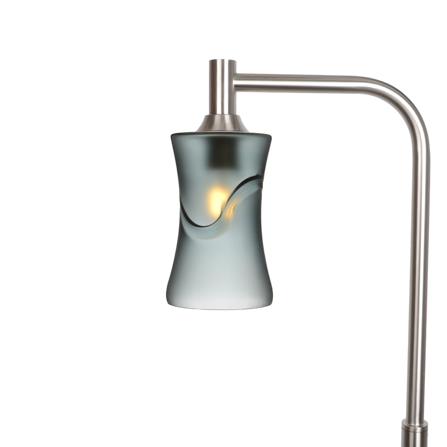 818 Floor Lamp-Glass-Bicycle Glass Co-Glacial-Slate Gray-Brushed Nickel-Bicycle Glass Co
