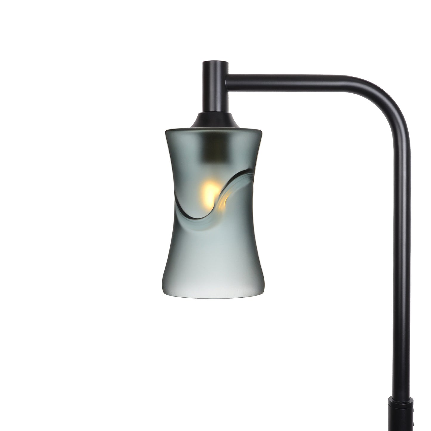 818 Floor Lamp-Glass-Bicycle Glass Co-Glacial-Slate Gray-Matte Black-Bicycle Glass Co