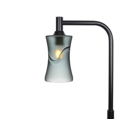 818 Floor Lamp-Glass-Bicycle Glass Co-Glacial-Slate Gray-Matte Black-Bicycle Glass Co