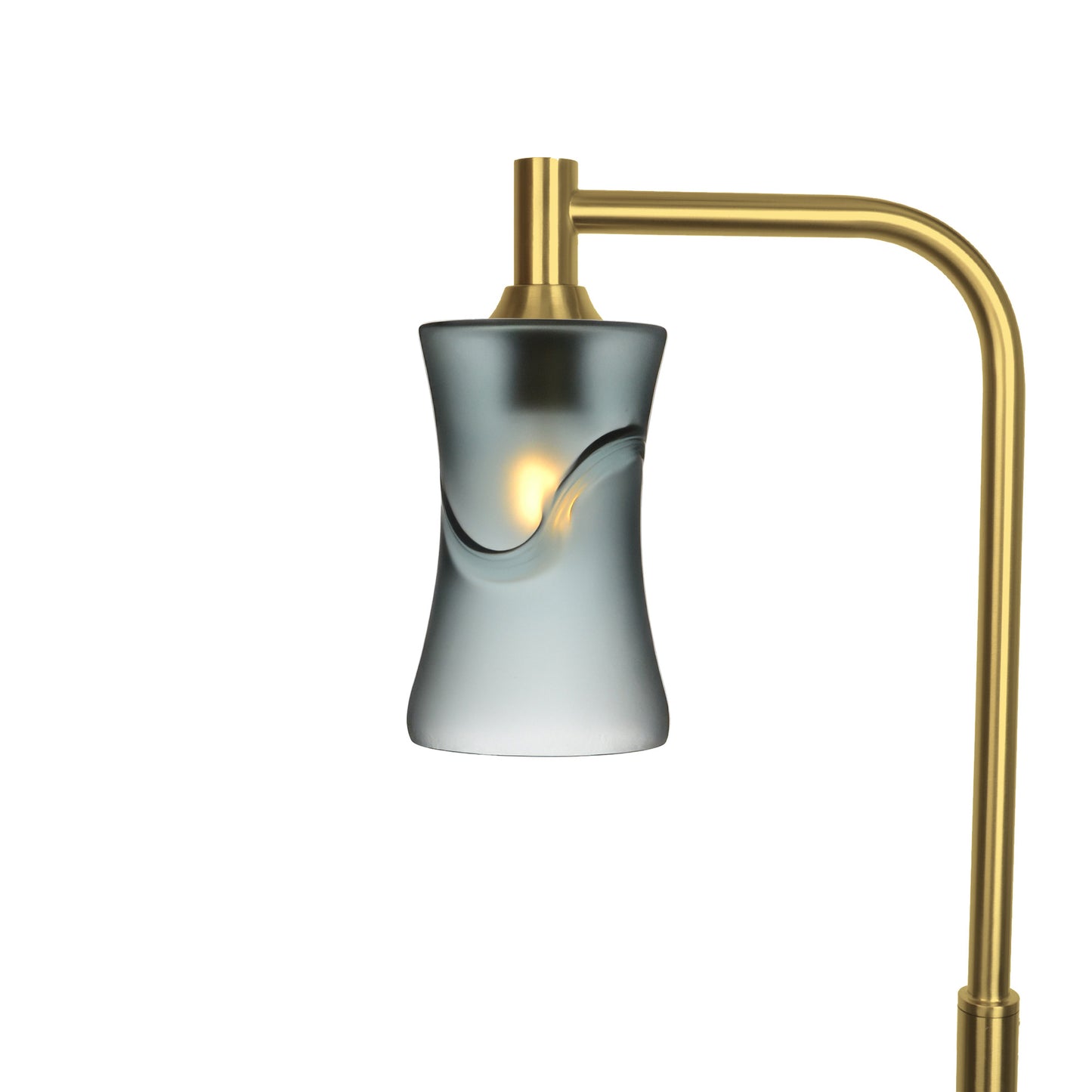 818 Floor Lamp-Glass-Bicycle Glass Co-Glacial-Slate Gray-Polished Brass-Bicycle Glass Co