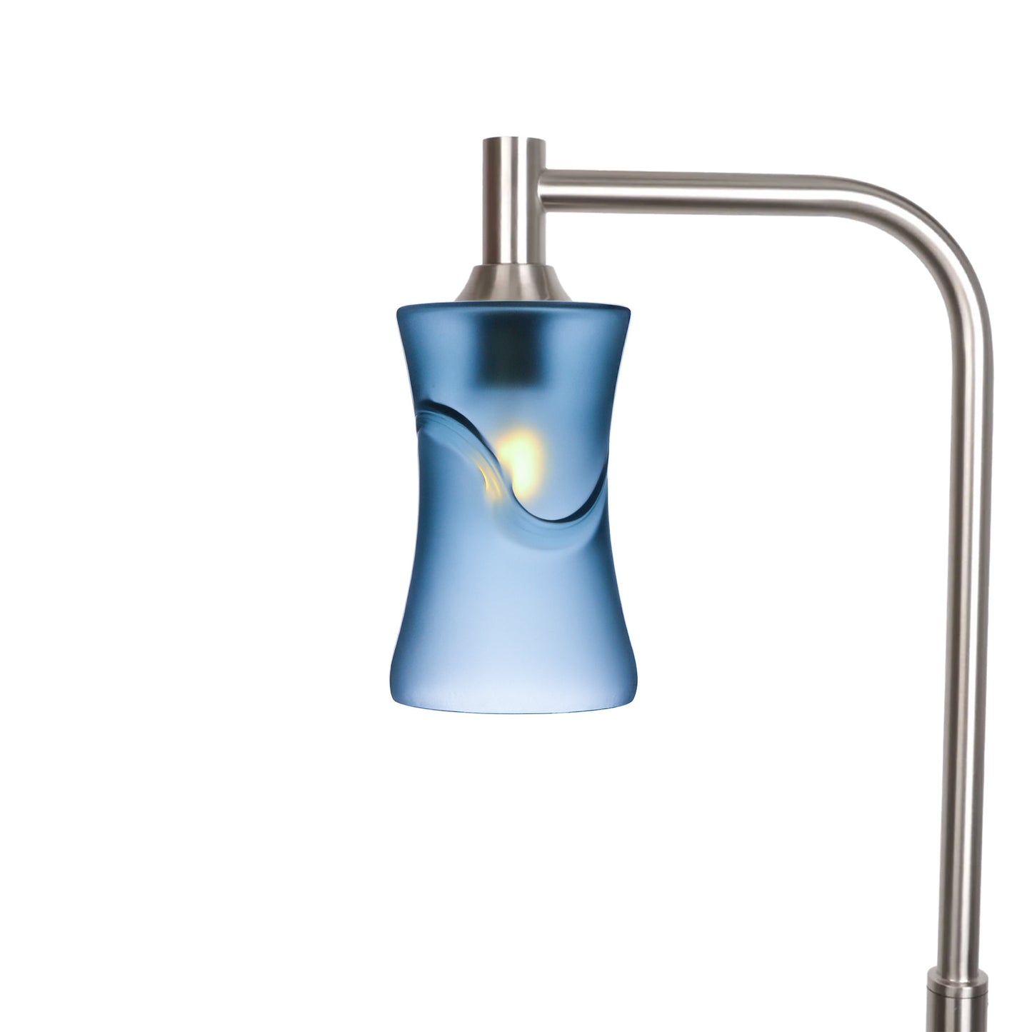818 Floor Lamp-Glass-Bicycle Glass Co-Glacial-Steel Blue-Brushed Nickel-Bicycle Glass Co