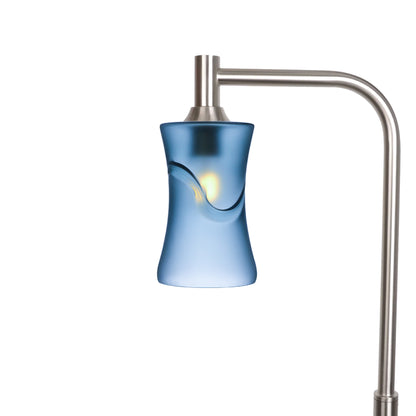 818 Floor Lamp-Glass-Bicycle Glass Co-Glacial-Steel Blue-Brushed Nickel-Bicycle Glass Co