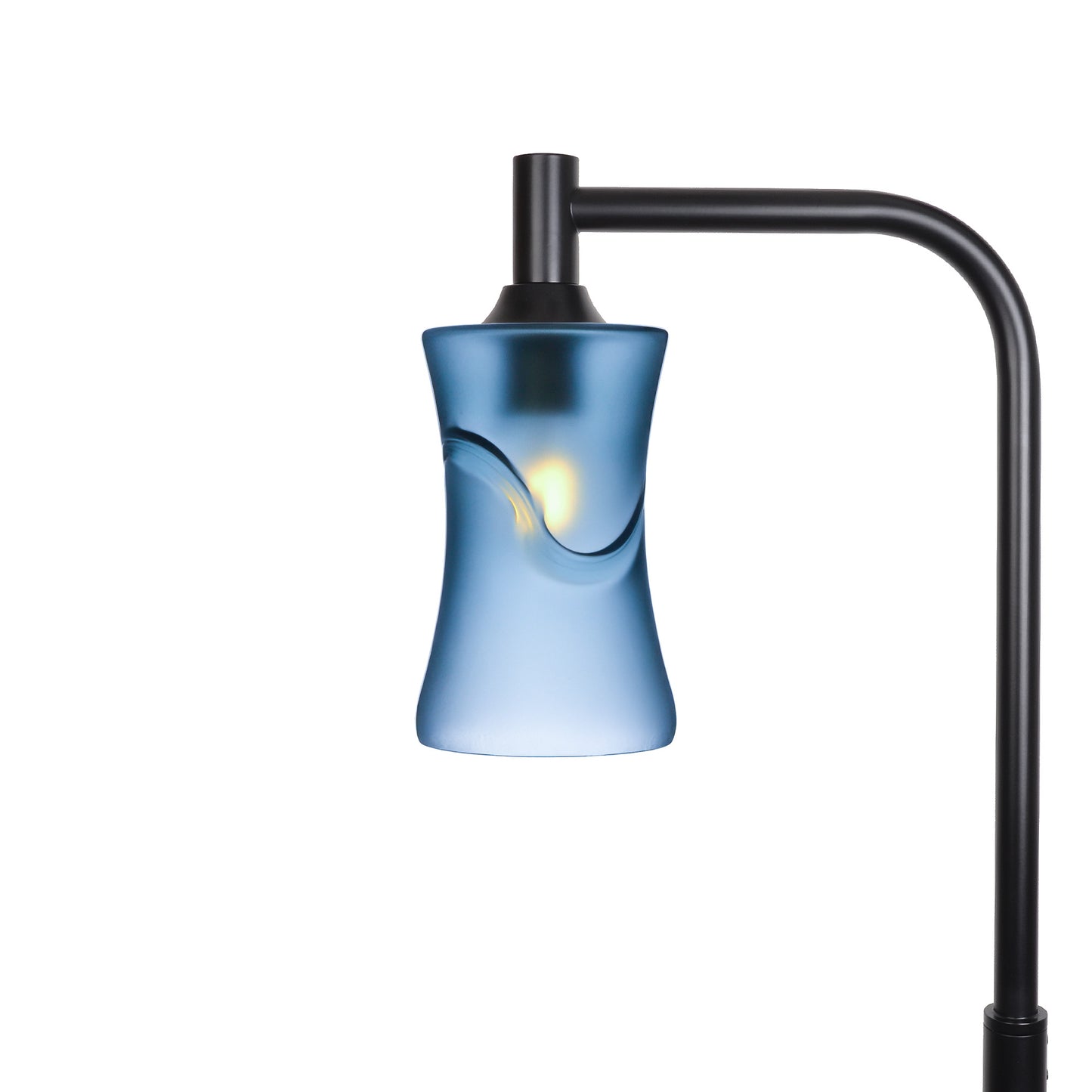 818 Floor Lamp-Glass-Bicycle Glass Co-Glacial-Steel Blue-Matte Black-Bicycle Glass Co