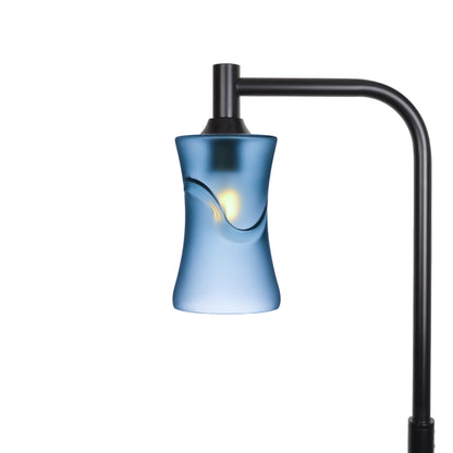 818 Floor Lamp-Glass-Bicycle Glass Co-Glacial-Steel Blue-Matte Black-Bicycle Glass Co
