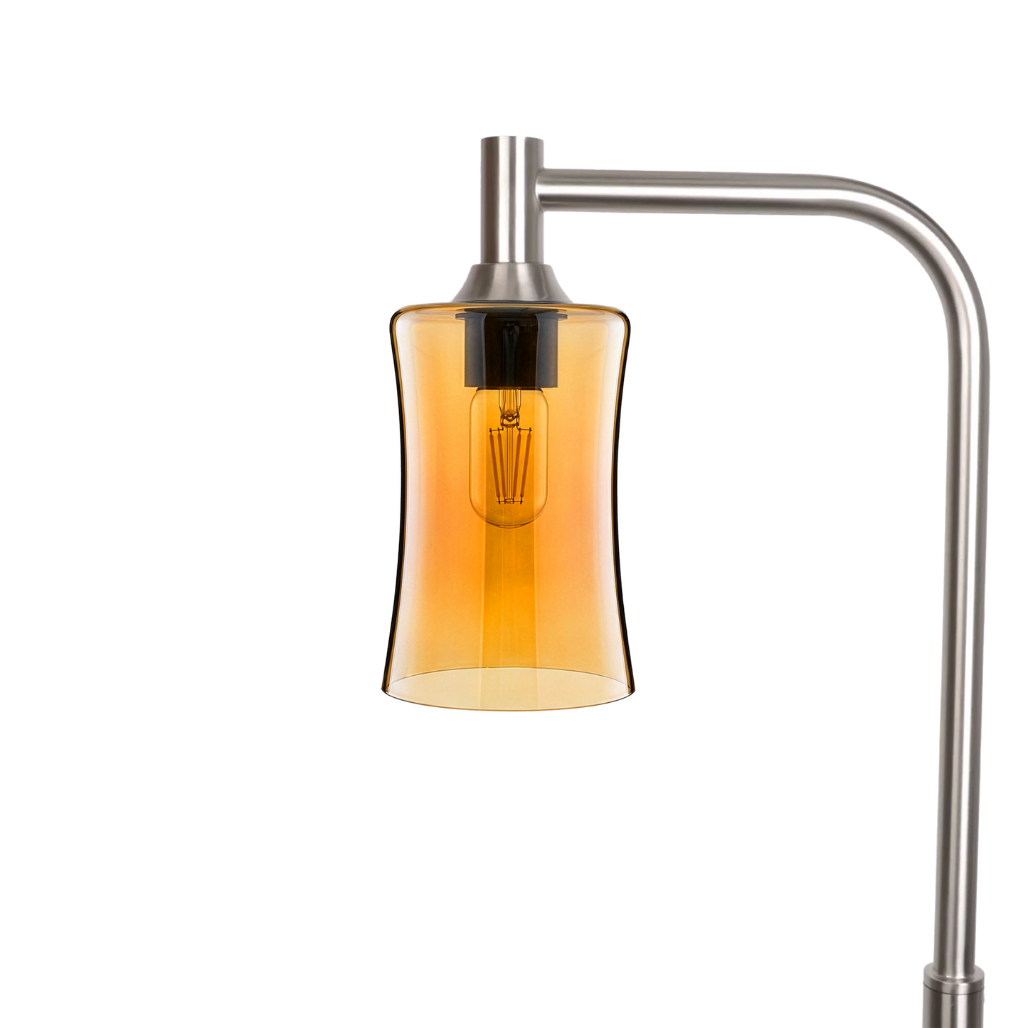 818 Floor Lamp-Glass-Bicycle Glass Co-Lucent-Golden Amber-Brushed Nickel-Bicycle Glass Co