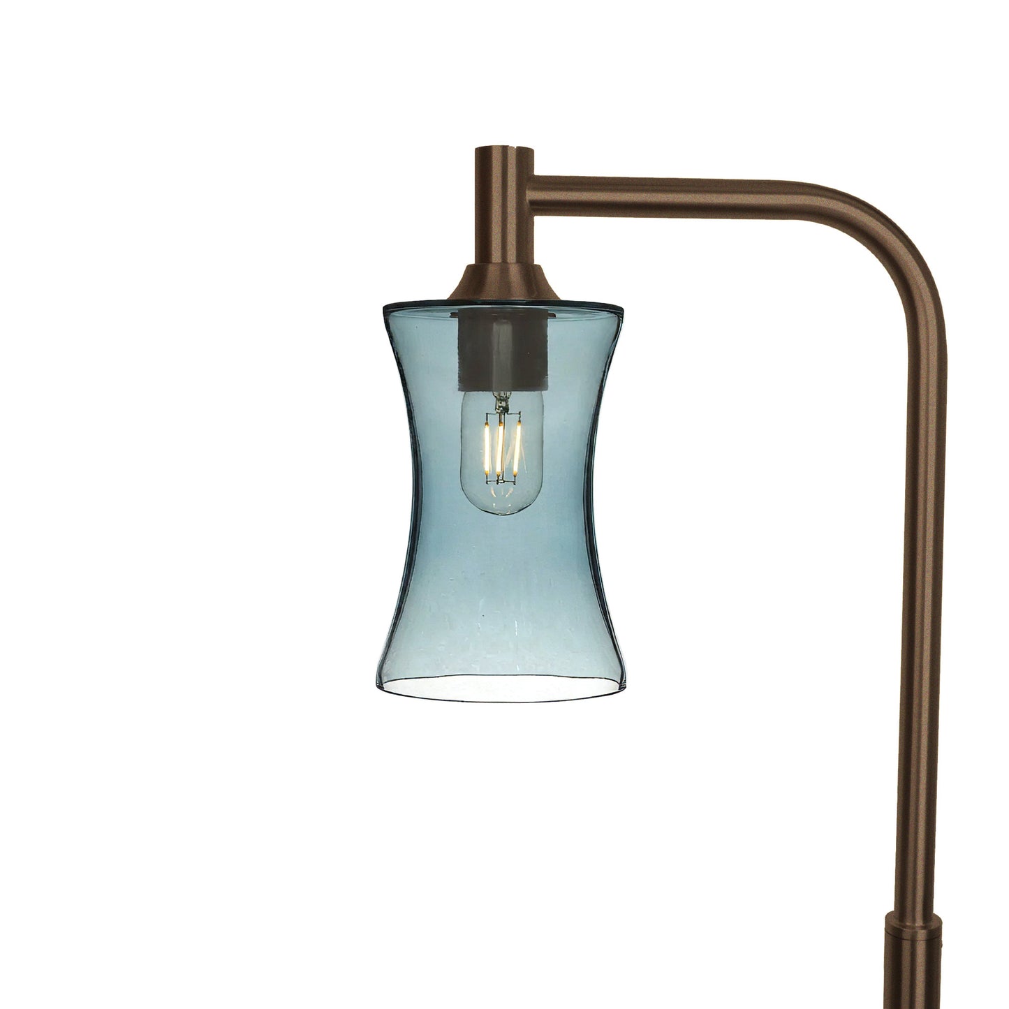 818 Floor Lamp-Glass-Bicycle Glass Co-Lucent-Slate Gray-Antique Bronze-Bicycle Glass Co