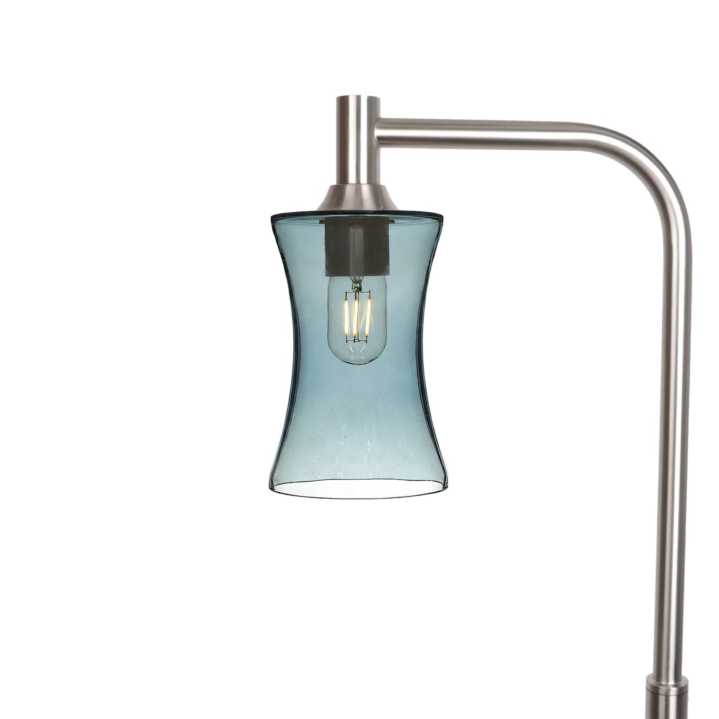 818 Floor Lamp-Glass-Bicycle Glass Co-Lucent-Slate Gray-Brushed Nickel-Bicycle Glass Co