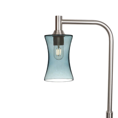 818 Floor Lamp-Glass-Bicycle Glass Co-Lucent-Slate Gray-Brushed Nickel-Bicycle Glass Co