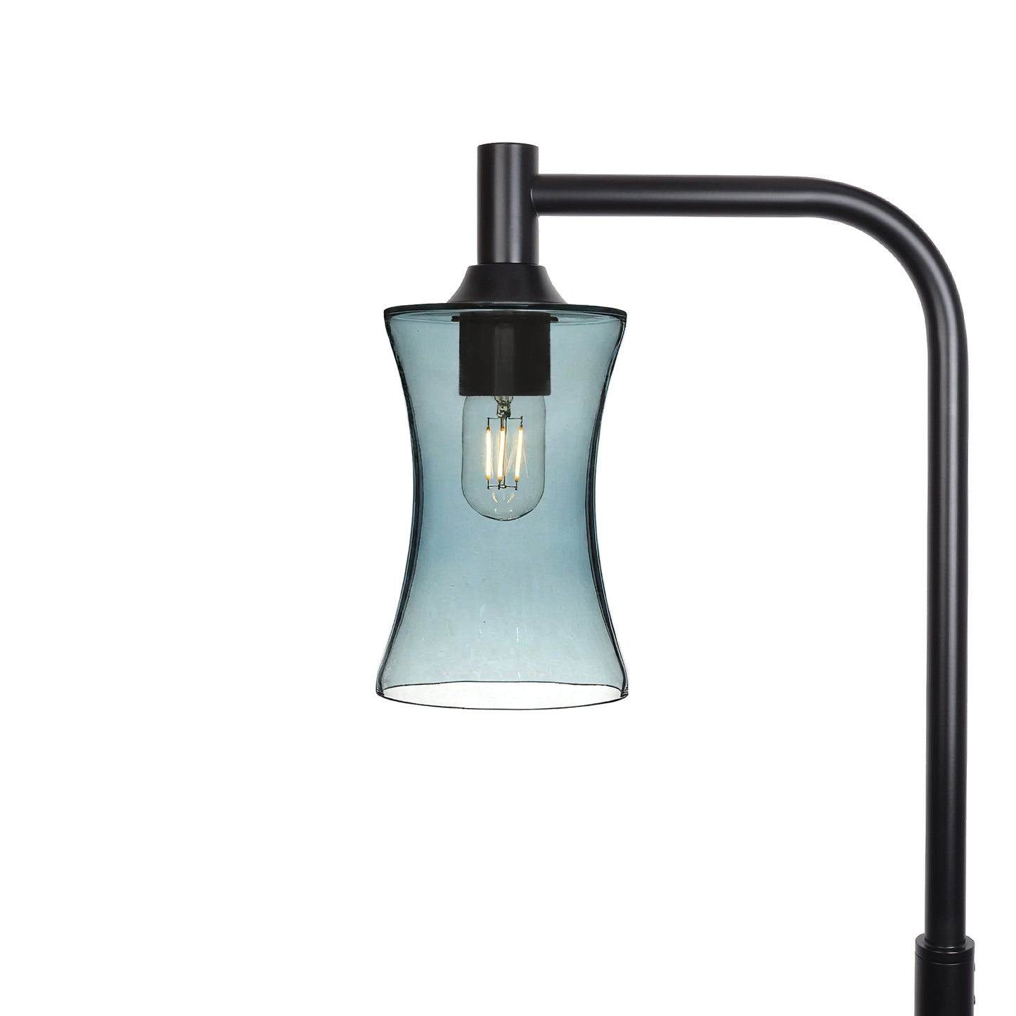 818 Floor Lamp-Glass-Bicycle Glass Co-Lucent-Slate Gray-Matte Black-Bicycle Glass Co