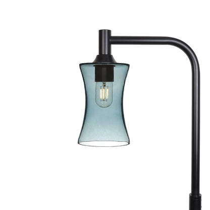 818 Floor Lamp-Glass-Bicycle Glass Co-Lucent-Slate Gray-Matte Black-Bicycle Glass Co
