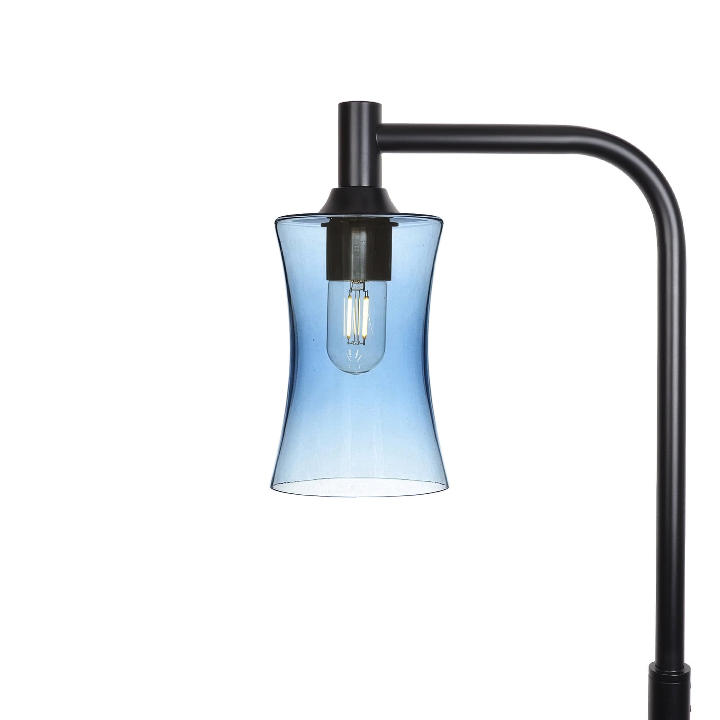 818 Floor Lamp-Glass-Bicycle Glass Co-Lucent-Steel Blue-Matte Black-Bicycle Glass Co
