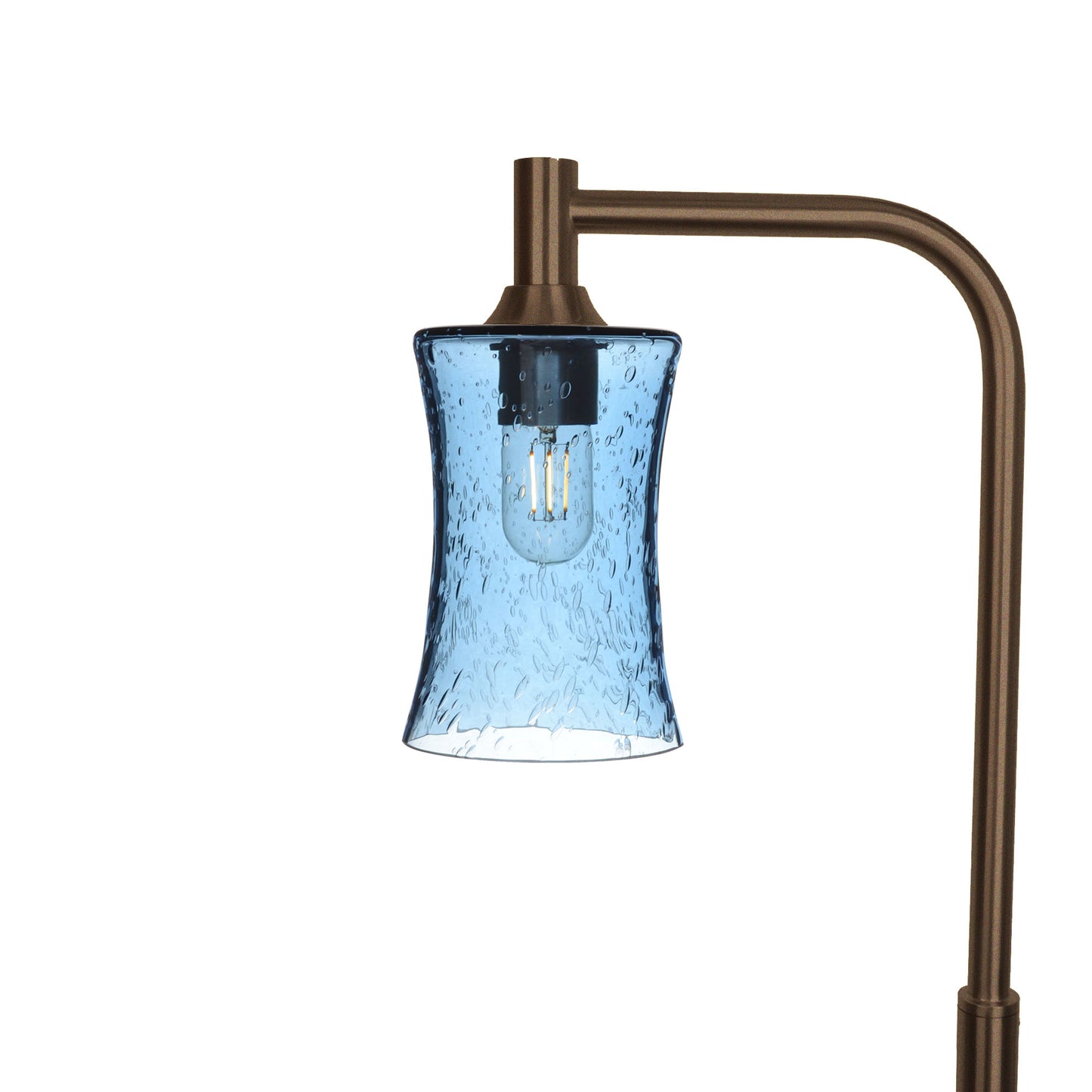 818 Floor Lamp-Glass-Bicycle Glass Co-Lunar-Steel Blue-Antique Bronze-Bicycle Glass Co