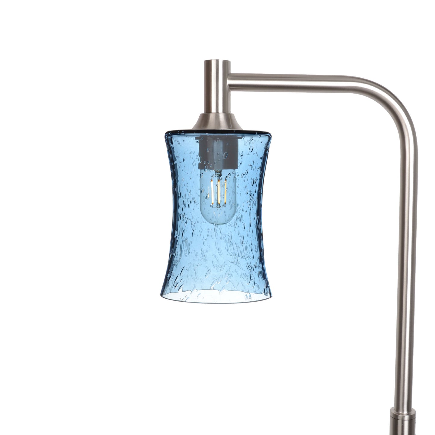 818 Floor Lamp-Glass-Bicycle Glass Co-Lunar-Steel Blue-Brushed Nickel-Bicycle Glass Co