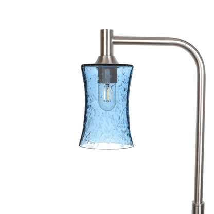 818 Floor Lamp-Glass-Bicycle Glass Co-Lunar-Steel Blue-Brushed Nickel-Bicycle Glass Co