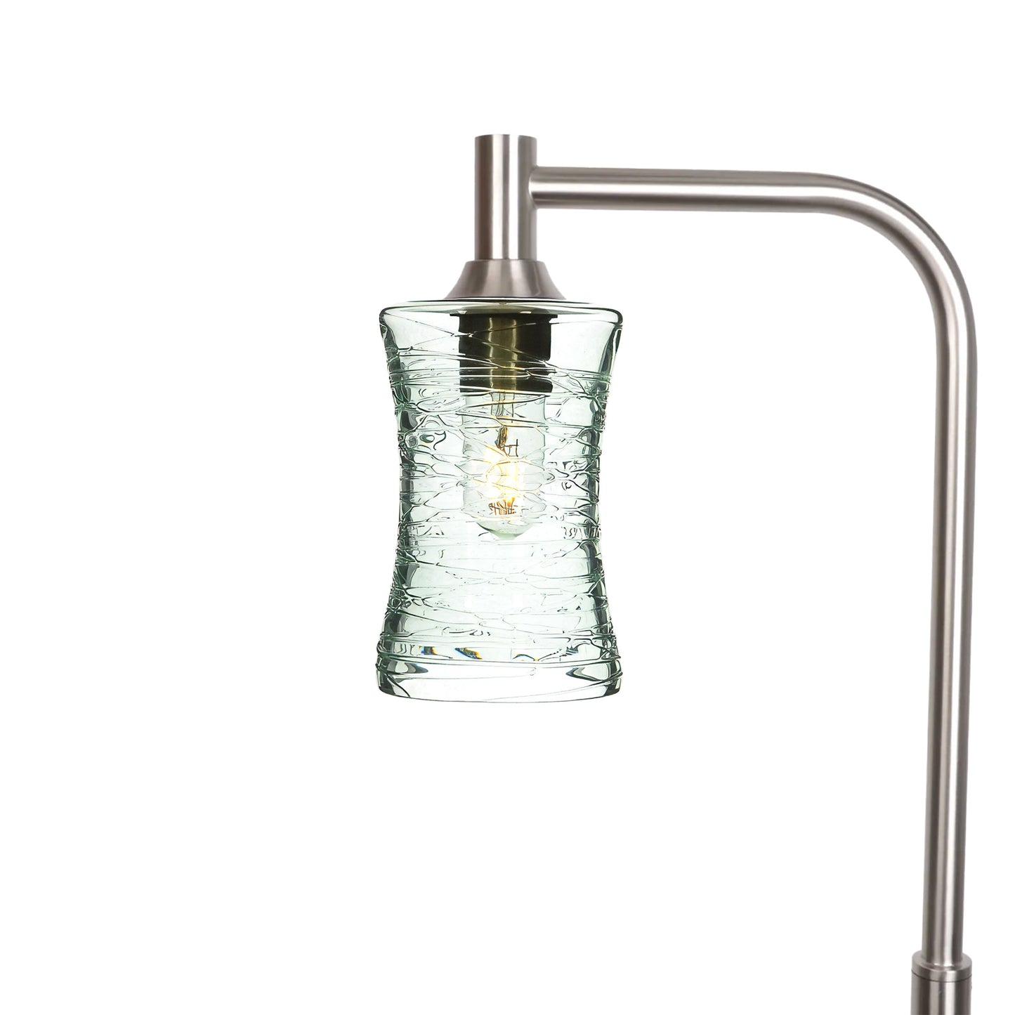 818 Floor Lamp-Glass-Bicycle Glass Co-Spun-Eco Clear-Brushed Nickel-Bicycle Glass Co