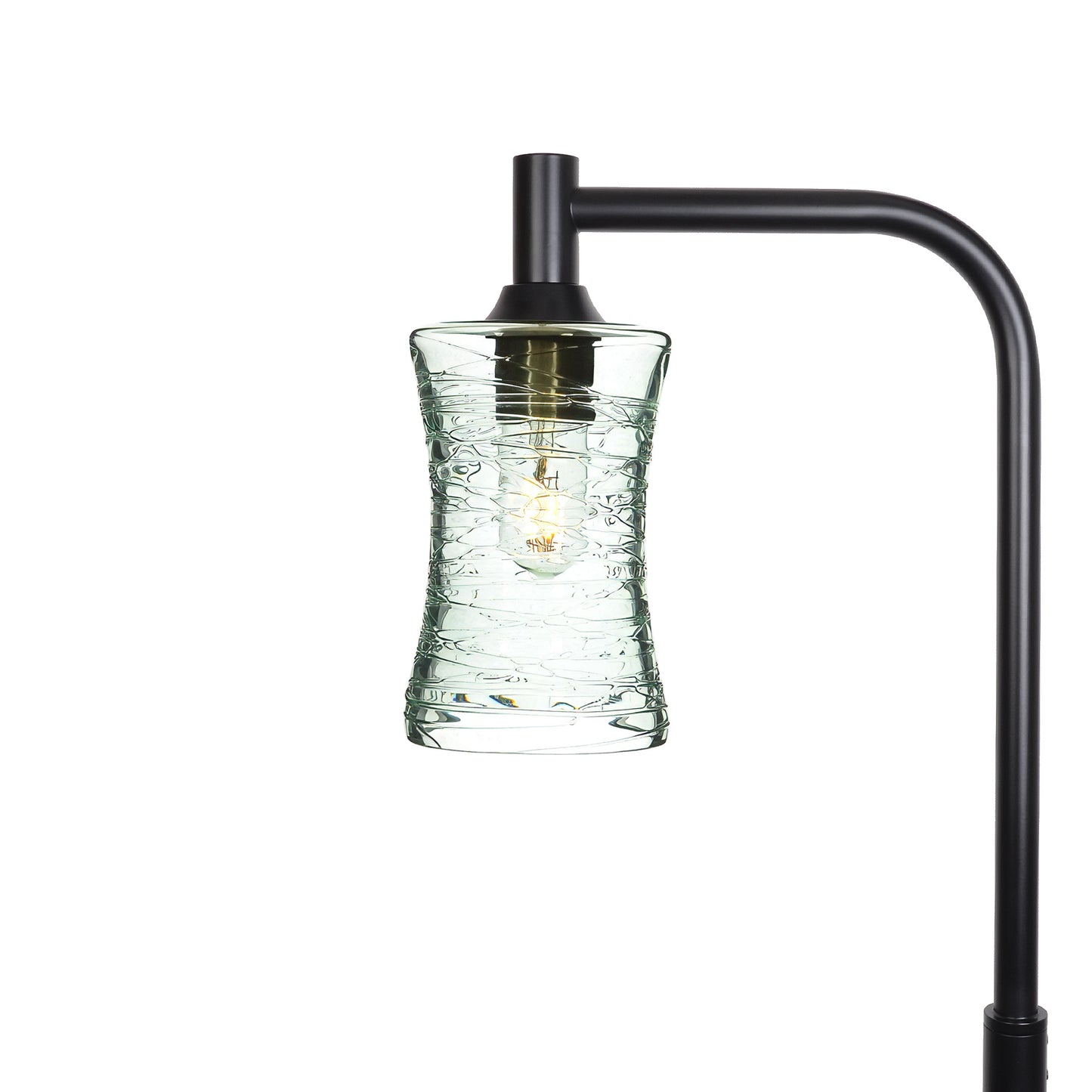 818 Floor Lamp-Glass-Bicycle Glass Co-Spun-Eco Clear-Matte Black-Bicycle Glass Co