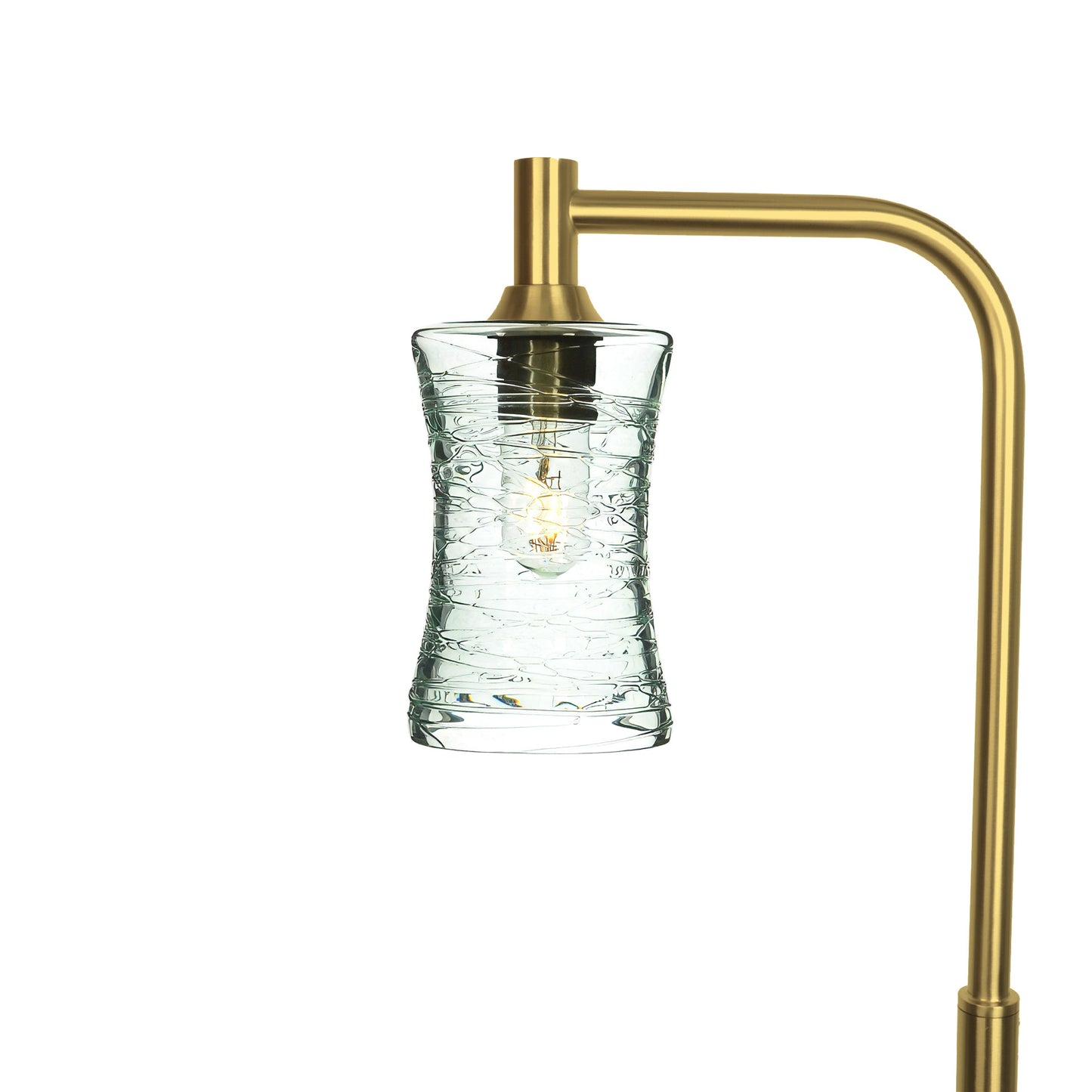 818 Floor Lamp-Glass-Bicycle Glass Co-Spun-Eco Clear-Polished Brass-Bicycle Glass Co
