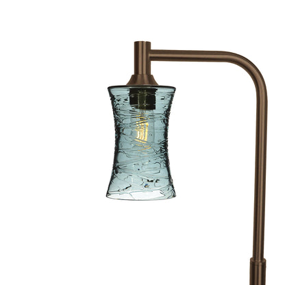 818 Floor Lamp-Glass-Bicycle Glass Co-Spun-Slate Gray-Antique Bronze-Bicycle Glass Co
