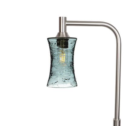 818 Floor Lamp-Glass-Bicycle Glass Co-Spun-Slate Gray-Brushed Nickel-Bicycle Glass Co