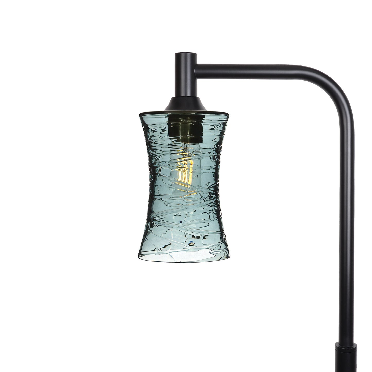 818 Floor Lamp-Glass-Bicycle Glass Co-Spun-Slate Gray-Matte Black-Bicycle Glass Co