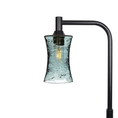 818 Floor Lamp-Glass-Bicycle Glass Co-Spun-Slate Gray-Matte Black-Bicycle Glass Co