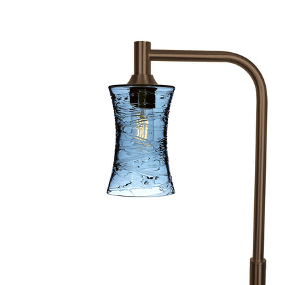 818 Floor Lamp-Glass-Bicycle Glass Co-Spun-Steel Blue-Antique Bronze-Bicycle Glass Co