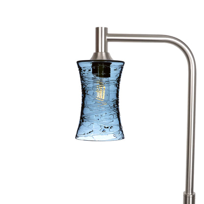 818 Floor Lamp-Glass-Bicycle Glass Co-Spun-Steel Blue-Brushed Nickel-Bicycle Glass Co
