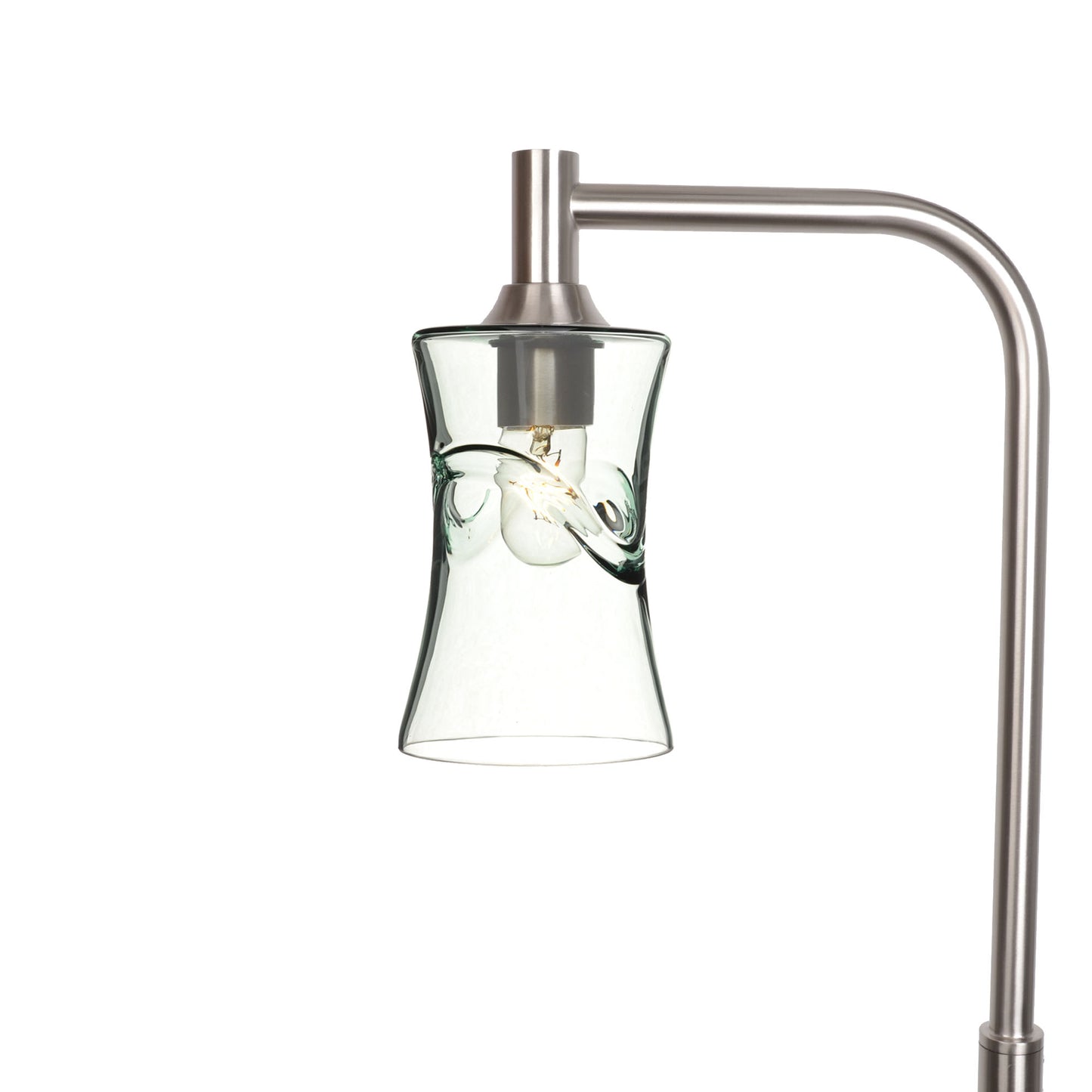 818 Floor Lamp-Glass-Bicycle Glass Co-Swell-Eco Clear-Brushed Nickel-Bicycle Glass Co