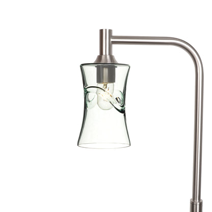 818 Floor Lamp-Glass-Bicycle Glass Co-Swell-Eco Clear-Brushed Nickel-Bicycle Glass Co