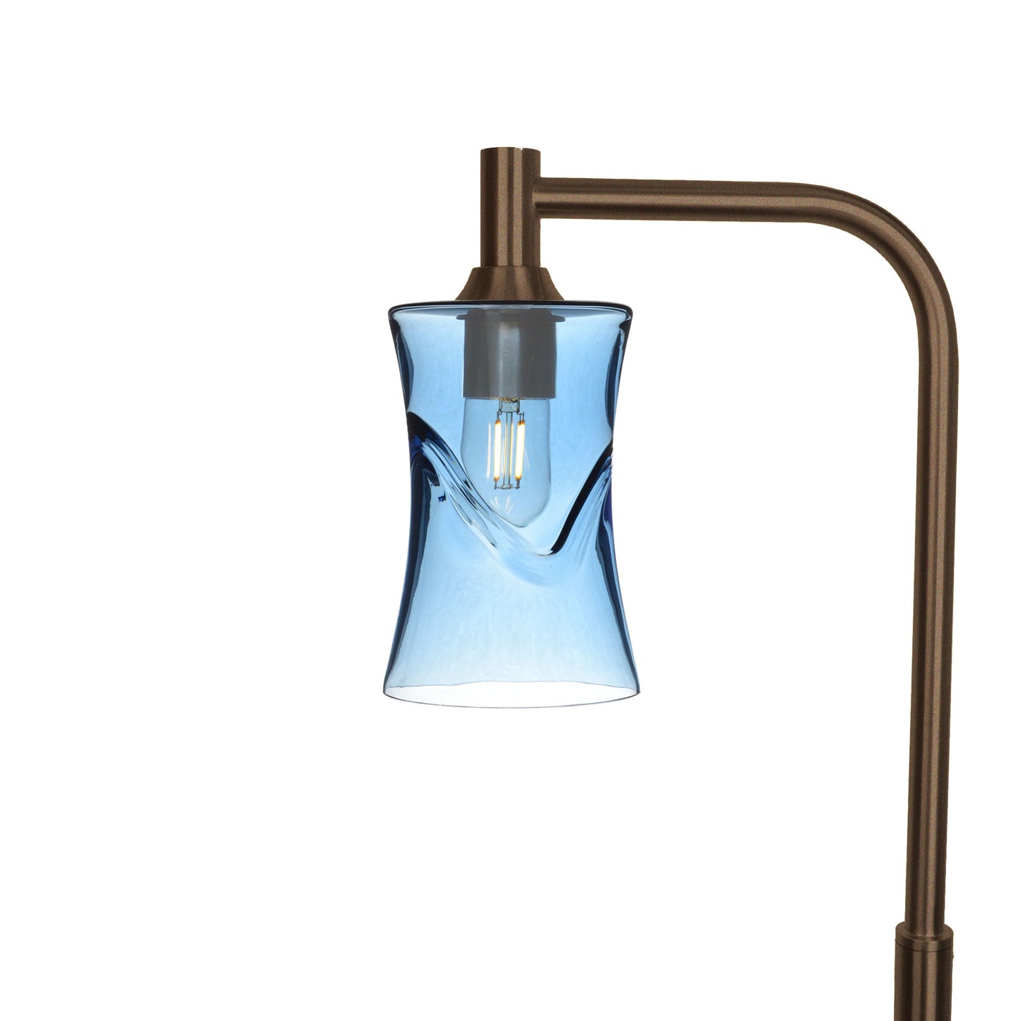 818 Floor Lamp-Glass-Bicycle Glass Co-Swell-Steel Blue-Antique Bronze-Bicycle Glass Co