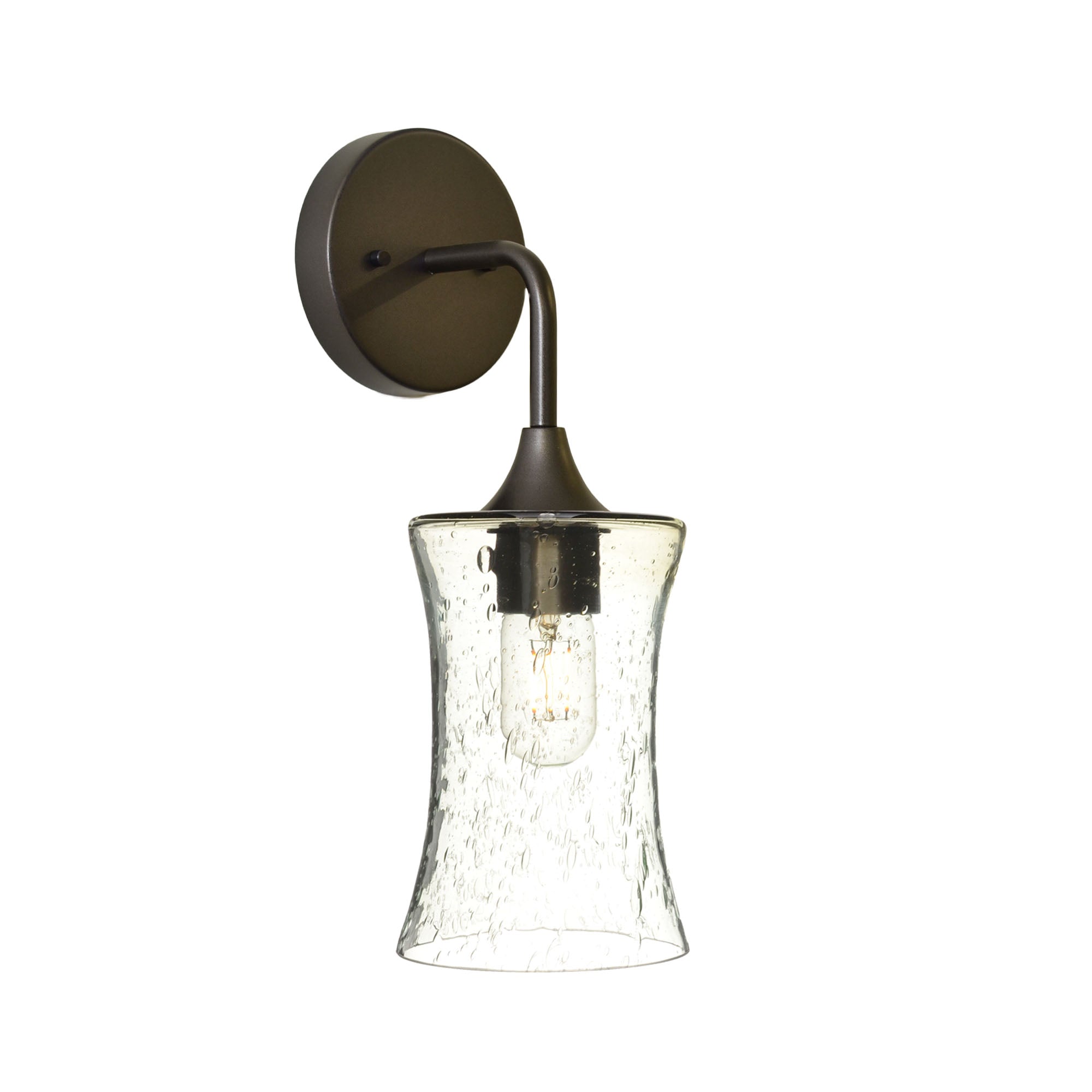 818 Interior Wall Sconce-Glass-Bicycle Glass Co-Lunar-Eco Clear-Antique Bronze-Bicycle Glass Co