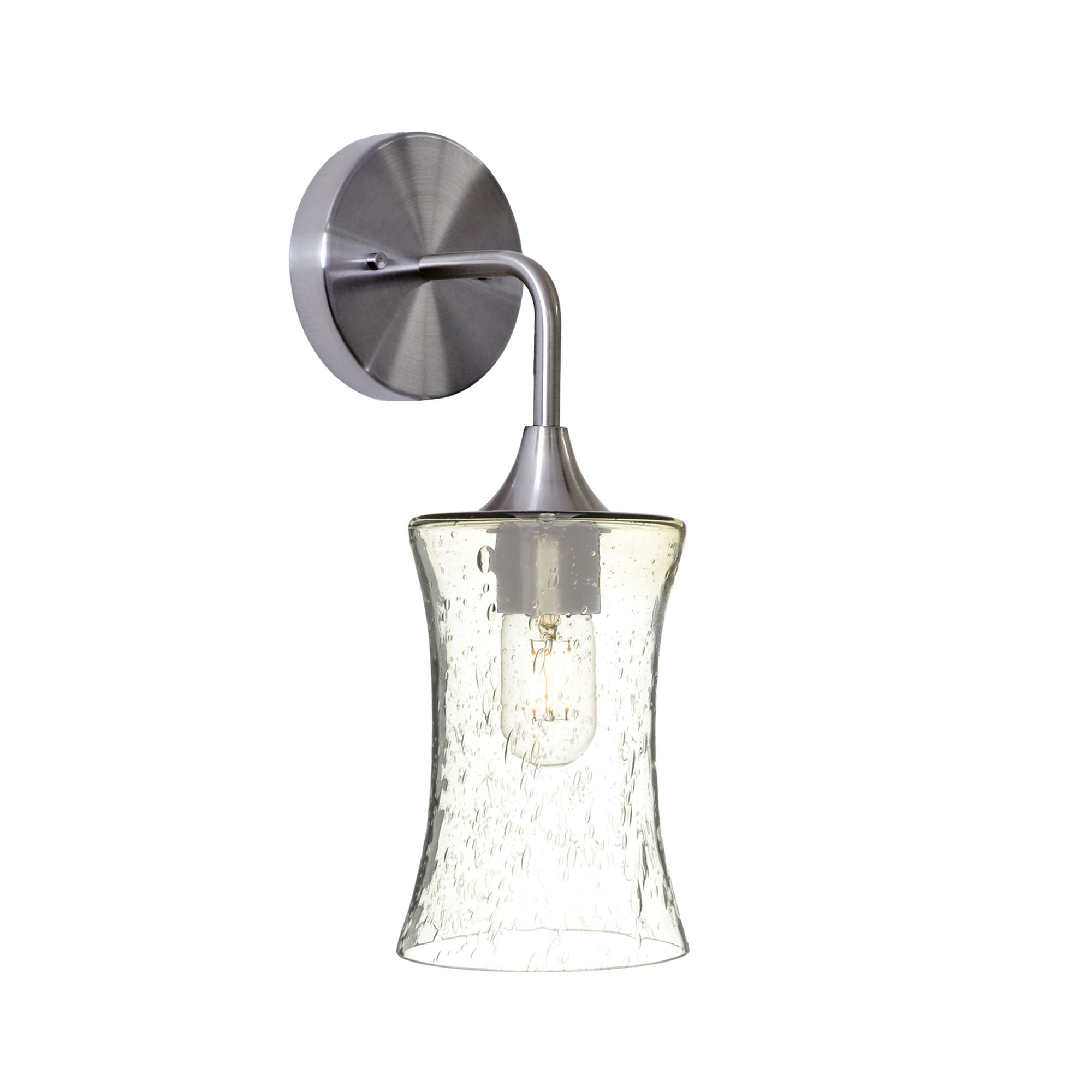 818 Interior Wall Sconce-Glass-Bicycle Glass Co-Lunar-Eco Clear-Brushed Nickel-Bicycle Glass Co
