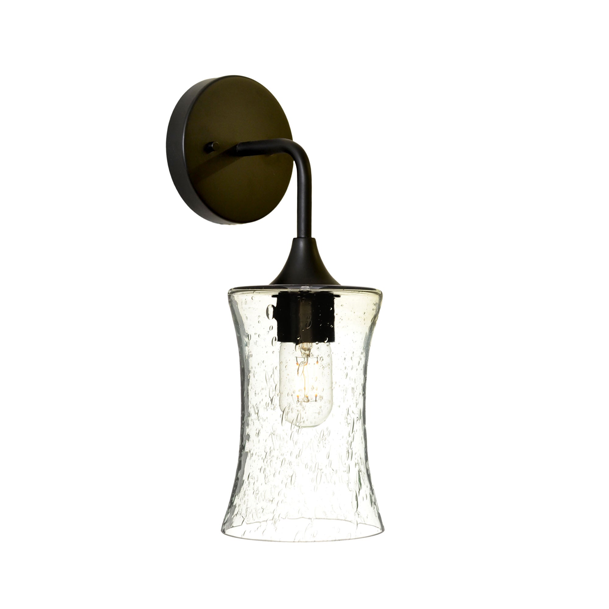 818 Interior Wall Sconce-Glass-Bicycle Glass Co-Lunar-Eco Clear-Matte Black-Bicycle Glass Co