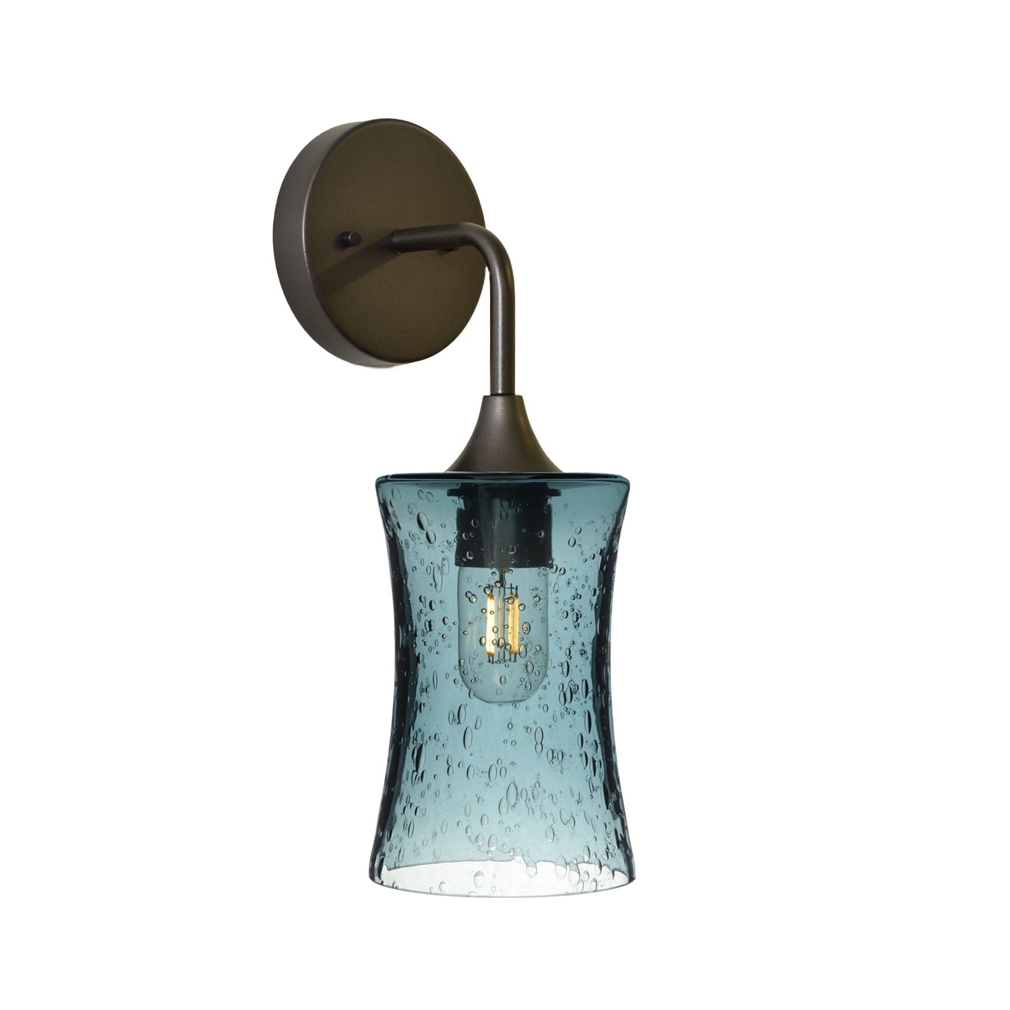 818 Interior Wall Sconce-Glass-Bicycle Glass Co-Lunar-Slate Gray-Antique Bronze-Bicycle Glass Co