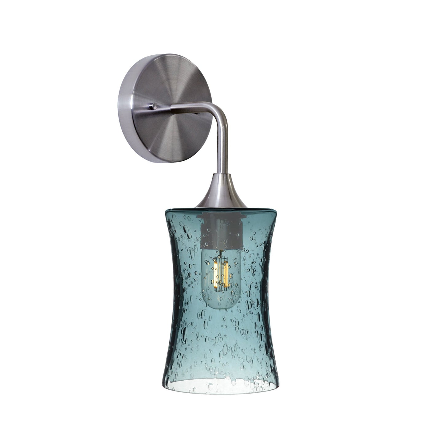 818 Interior Wall Sconce-Glass-Bicycle Glass Co-Lunar-Slate Gray-Brushed Nickel-Bicycle Glass Co