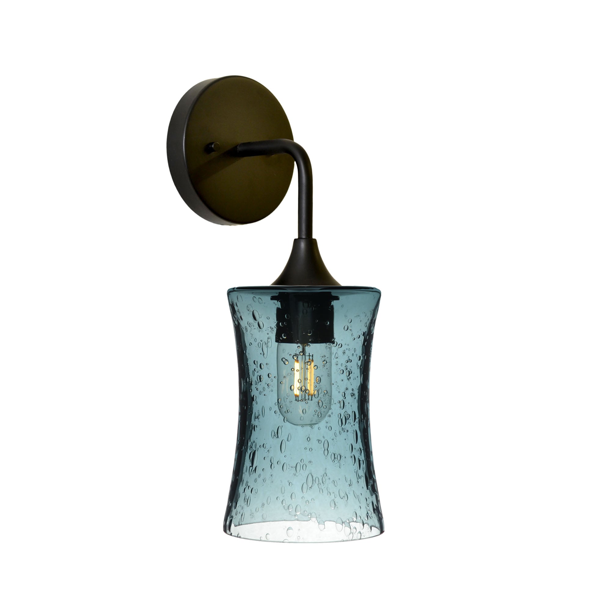 818 Interior Wall Sconce-Glass-Bicycle Glass Co-Lunar-Slate Gray-Matte Black-Bicycle Glass Co
