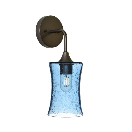 818 Interior Wall Sconce-Glass-Bicycle Glass Co-Lunar-Steel Blue-Antique Bronze-Bicycle Glass Co