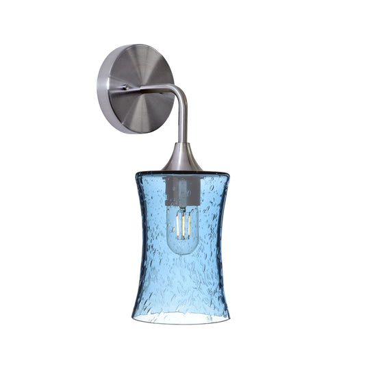 818 Interior Wall Sconce-Glass-Bicycle Glass Co-Lunar-Steel Blue-Brushed Nickel-Bicycle Glass Co