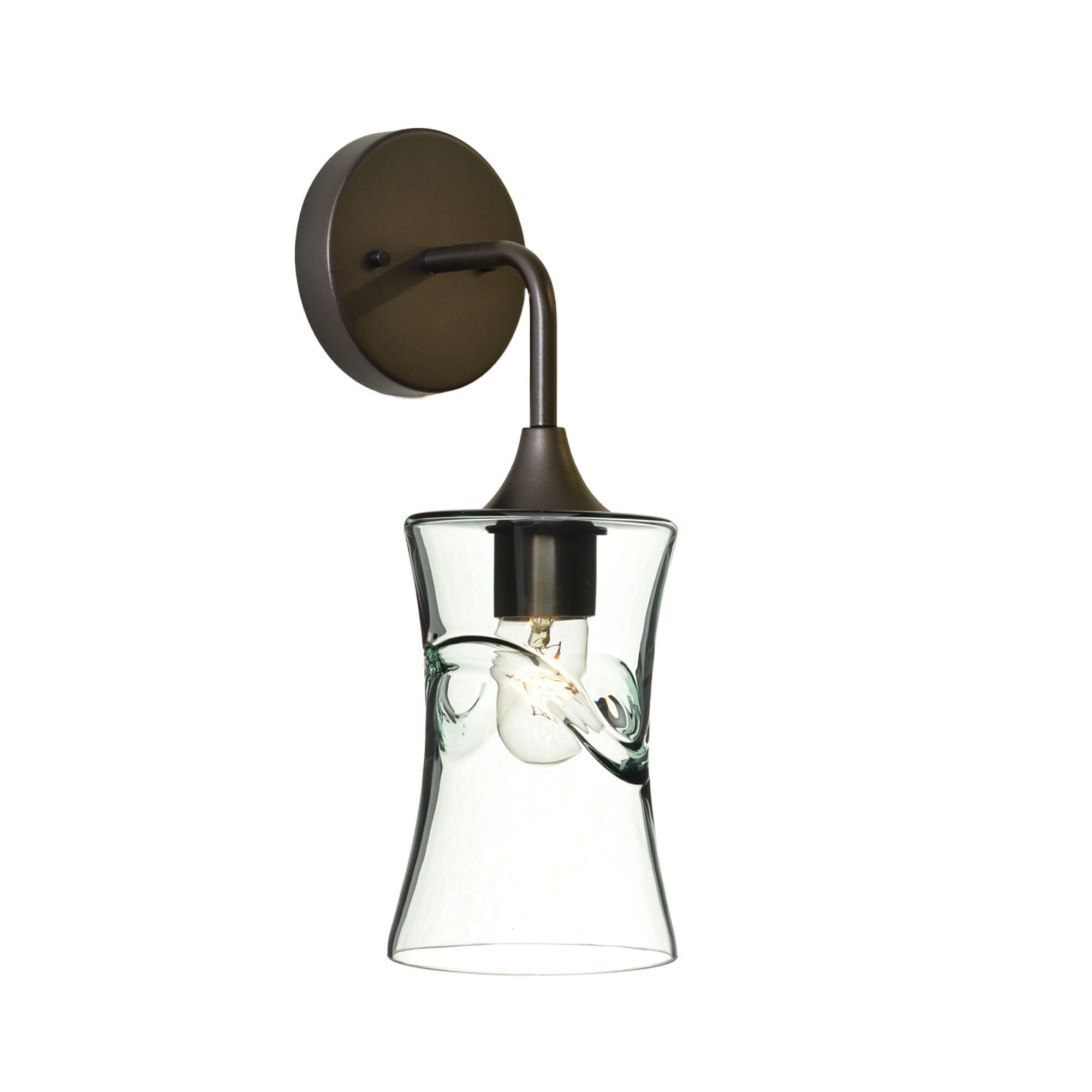 818 Interior Wall Sconce-Glass-Bicycle Glass Co-Swell-Eco Clear-Antique Bronze-Bicycle Glass Co