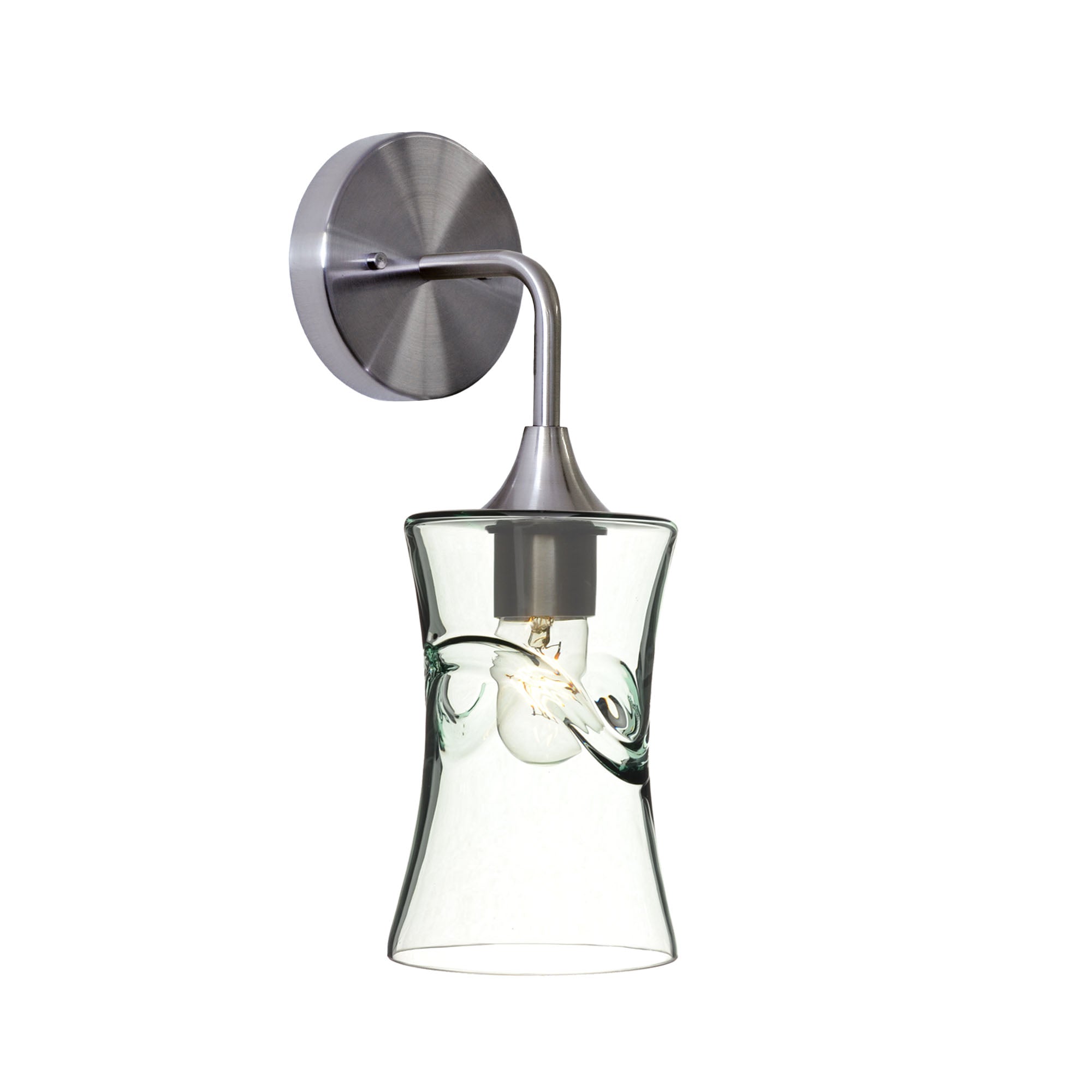 818 Interior Wall Sconce-Glass-Bicycle Glass Co-Swell-Eco Clear-Brushed Nickel-Bicycle Glass Co
