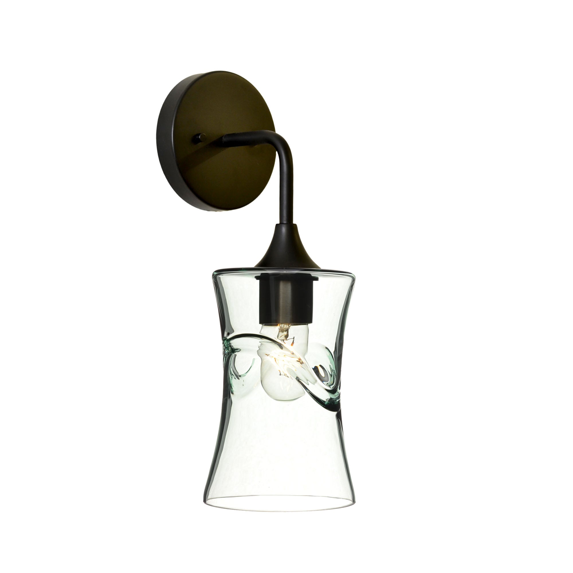 818 Interior Wall Sconce-Glass-Bicycle Glass Co-Swell-Eco Clear-Matte Black-Bicycle Glass Co